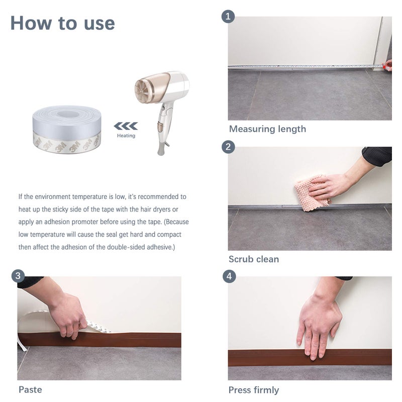 TAROSE Weather Stripping, Silicone Door Seal Strip Door, Window, Transparent 16 Feet Long (Width 25mm) - Image 5
